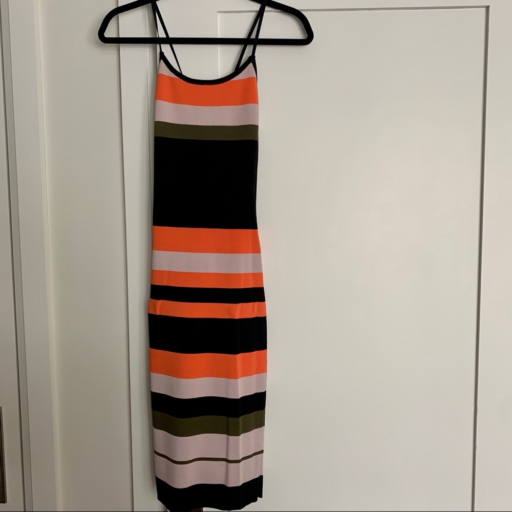Bandage Striped Midi Dress